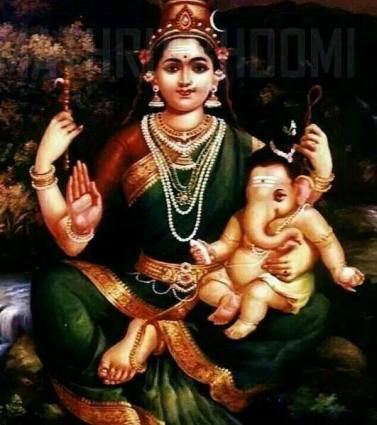 Hindu-Goddess-Parvathi-With-Her-Son-Lord-Ganesha